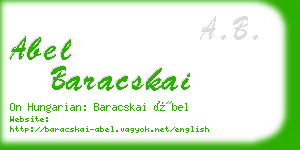 abel baracskai business card